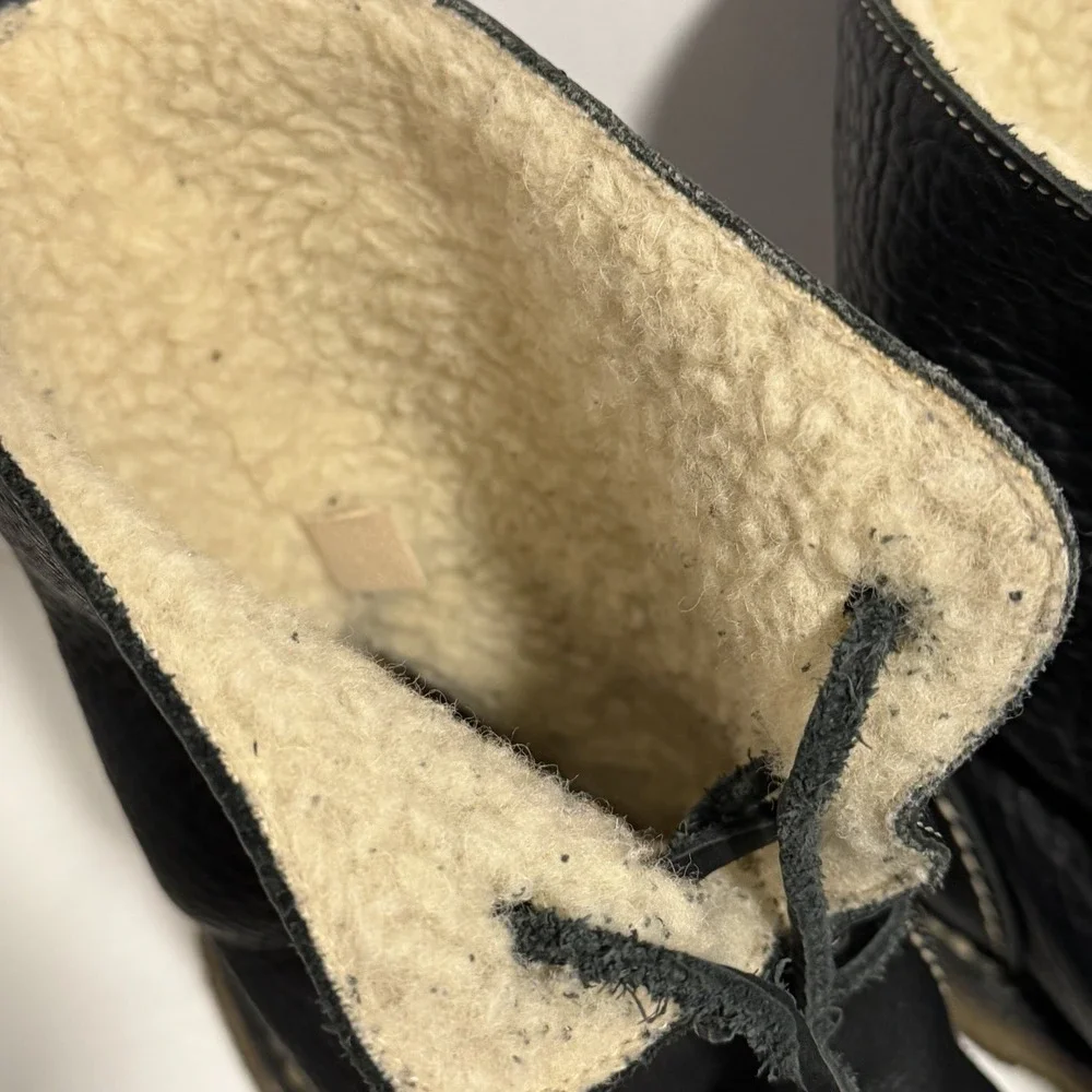 Duckfeet Women's 9-9.5‎ Arhus Black Leather Sheep Wool Lining Boots Size 40